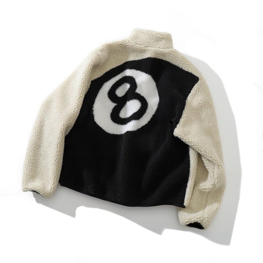 Stussy 8 ball reversible Sherpa jacket